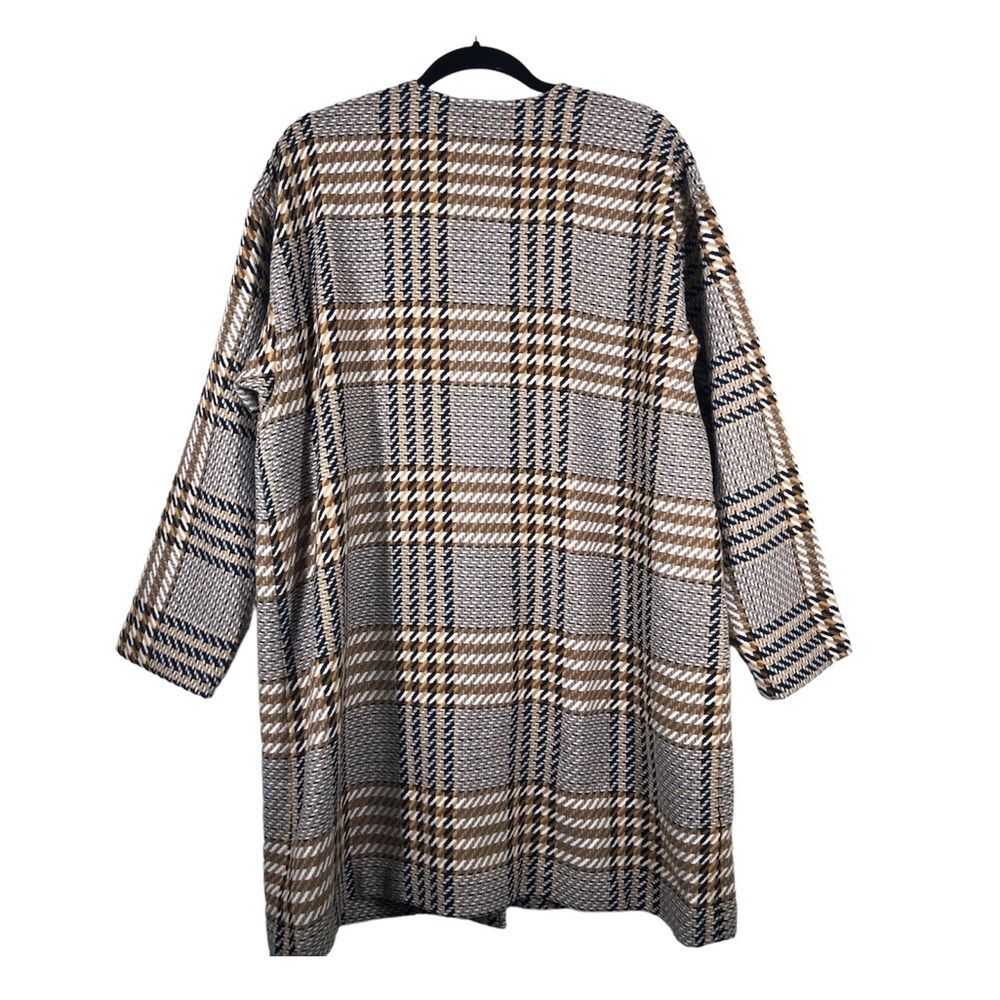 J. Jill Glen Plaid Snap Front Pebble Wool Blend Jacket Coat Size Petite Large - Picture 6 of 8